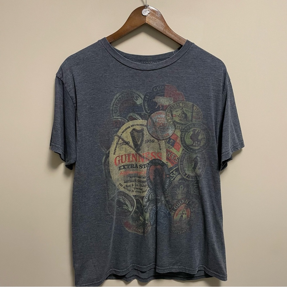Guinness Beer Coasters Grey Short Sleeve T-Shirt Men’s Size Large